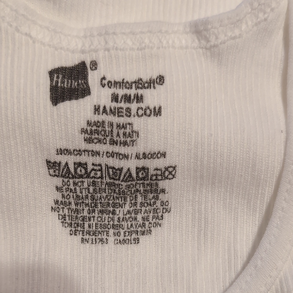Hanes Classic White Tank Tops - Picture 2 of 3